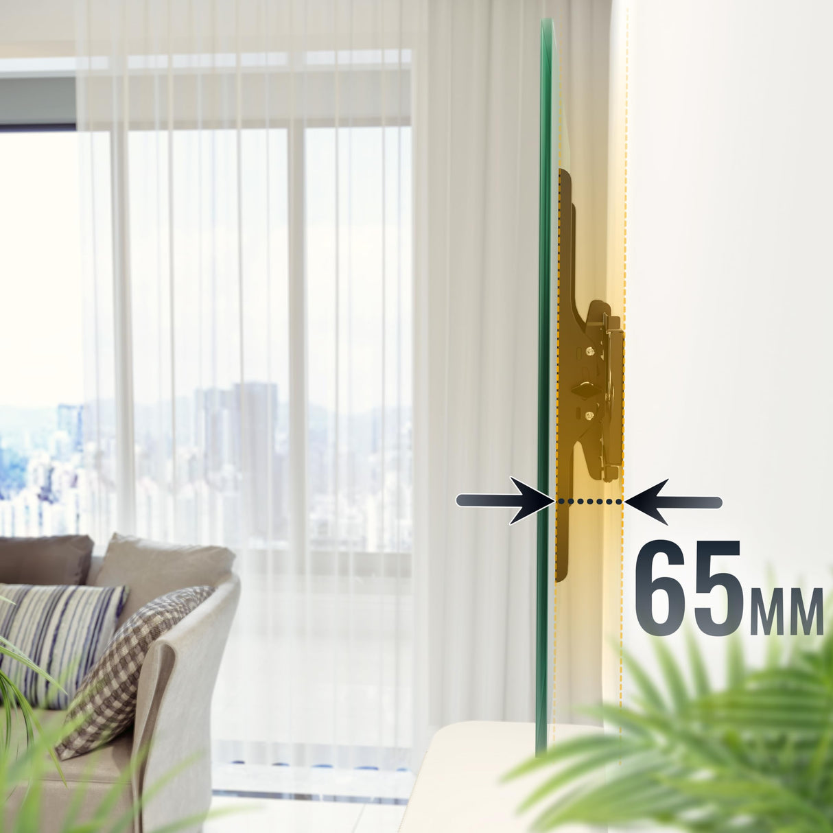 RICOO Soporte TV Pared Inclinable Fijo Plano Televisión 37-80" (94-203cm) R07 Slim Universal Televisor LED/LCD/Curvo VESA 300x200-600x400