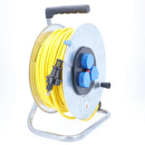as - Schwabe Carrete de cable de 50 m, conector suizo SEV tipo 13, K35 AT-N07 V3V3-F 3G1,5 enchufes T13 230 V/10 A, protección térmica, marco de acero galvanizado, IP55, fabricado en Alemania, 711592