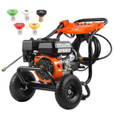 VEVOR Lavadora de Alta Presión a Gas 3500 PSI 2,6 GPM Limpiador de Alta Presión 10 L/min con Bomba de Aluminio, Pistola Rociadora, Varilla de Extensión, 5 Boquillas para Casas, Vehículos, Patios
