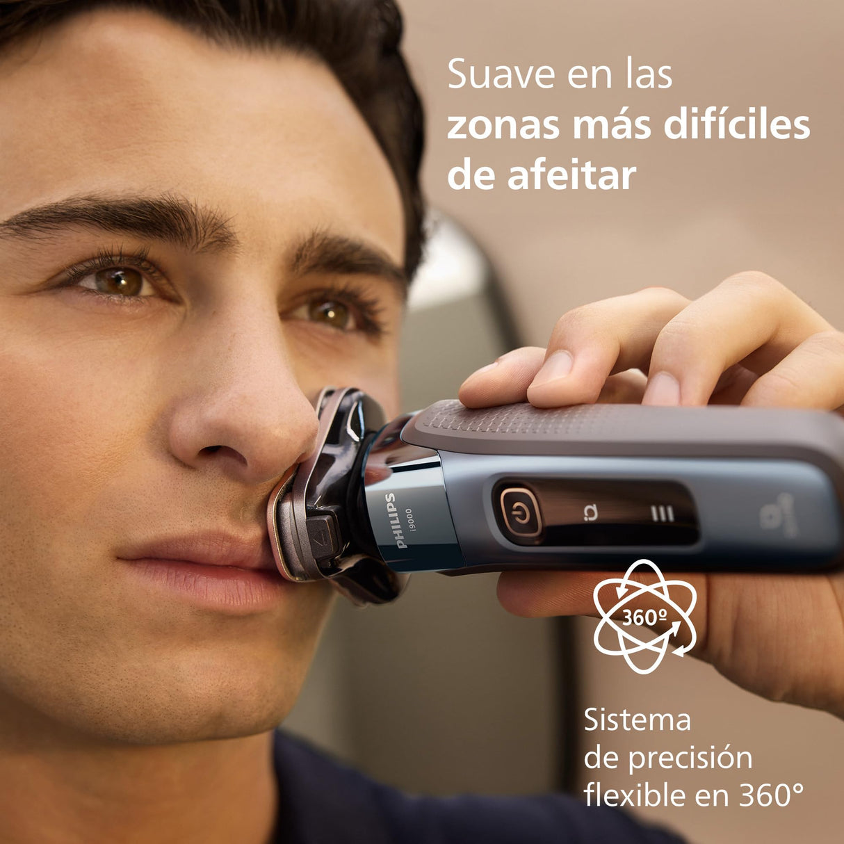 Philips i9000, Afeitadora Eléctrica Hombre, Máquina de Afeitar Barba en Seco y Mojado, Tecnología SkinIQ, Base de Carga, Recargable, Estuche de Viaje, Centro de limpieza, X9001/30
