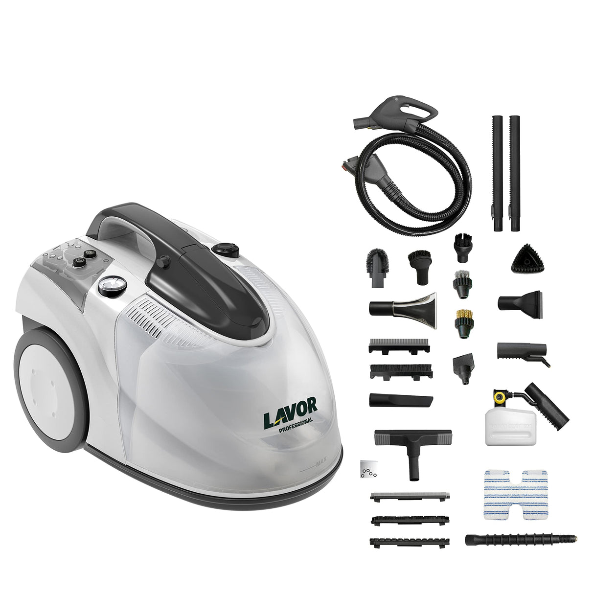 Lavor Professional Steam Cleaner GV EGON VAC 4.1 Plus Steam at 152°C with Suction Function, Removes Germs and Bacteria with the Force of Steam