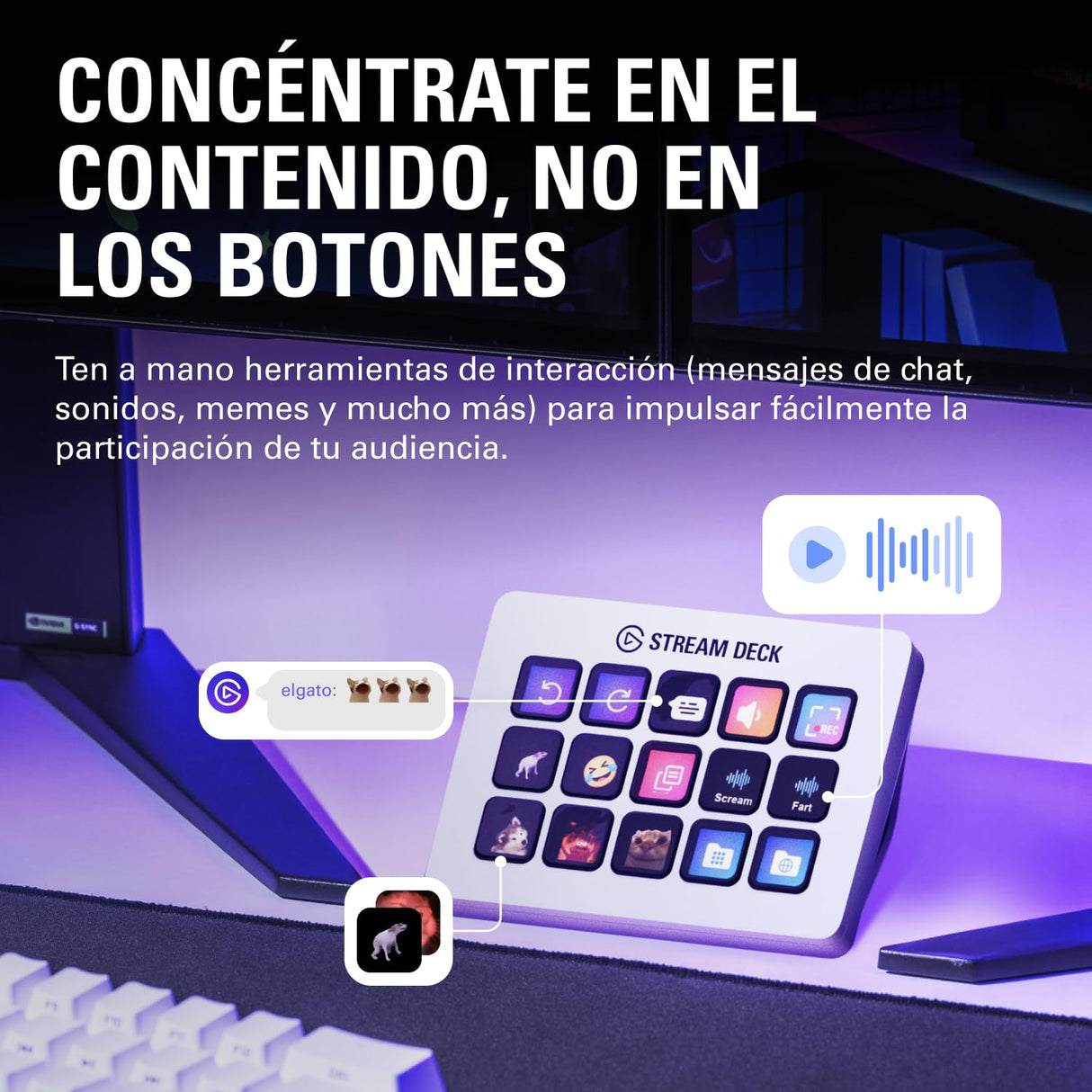 Elgato Stream Deck MK.2 – Controlador de estudio USB, 15 teclas macro, activa acciones en apps y software como OBS, Twitch, YouTube y otros, funciona en Mac y PC