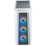 Cooler Master MasterBox 520 Mesh Caja PC - Media Torre ATX con 3 Ventiladores Preinstalados, Múltiples Configuraciones de Flujo de Aire, Paneles Frontal Mallado y Lateral TG, Controlador ARGB - Blanco