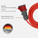 Brennenstuhl BREMAXX Cable alargador CEE 400V/16A (Cable de 10 m, 5 Polos, Uso en Exteriores hasta -35°C, Fabricado en Alemania) Rojo