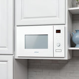 EDESA Microondas EMW-2020-IG WH de encastre de 20 litros, 800W y con grill 1000W Recinto interior de acero inoxidable Funciones de Descongelación y calentamiento Ancho 59.5 Color Blanco