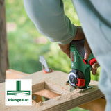 Bosch Home and Garden sierra NanoBlade con Batería UniversalCut 18V-65, para Cortar Rápido y a Mano Alzada Madera Plástico, Profundidad Máx. de Corte 65 mm, Sistema 18 V, Incluye 1 2,5 Ah Cargador