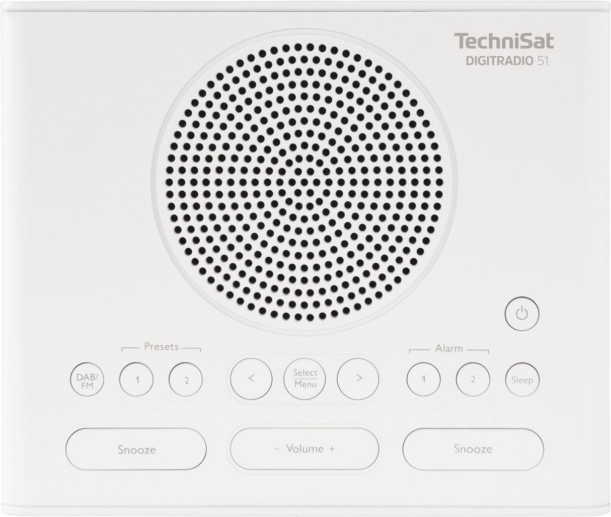 TechniSat DIGITRADIO 51 - Radio Despertador DAB+ (DAB, FM, Radio Reloj, Despertador con 2 Tiempos de Alarma Ajustables, Función de Repetición, Temporizador, Pantalla Regulable) Blanco