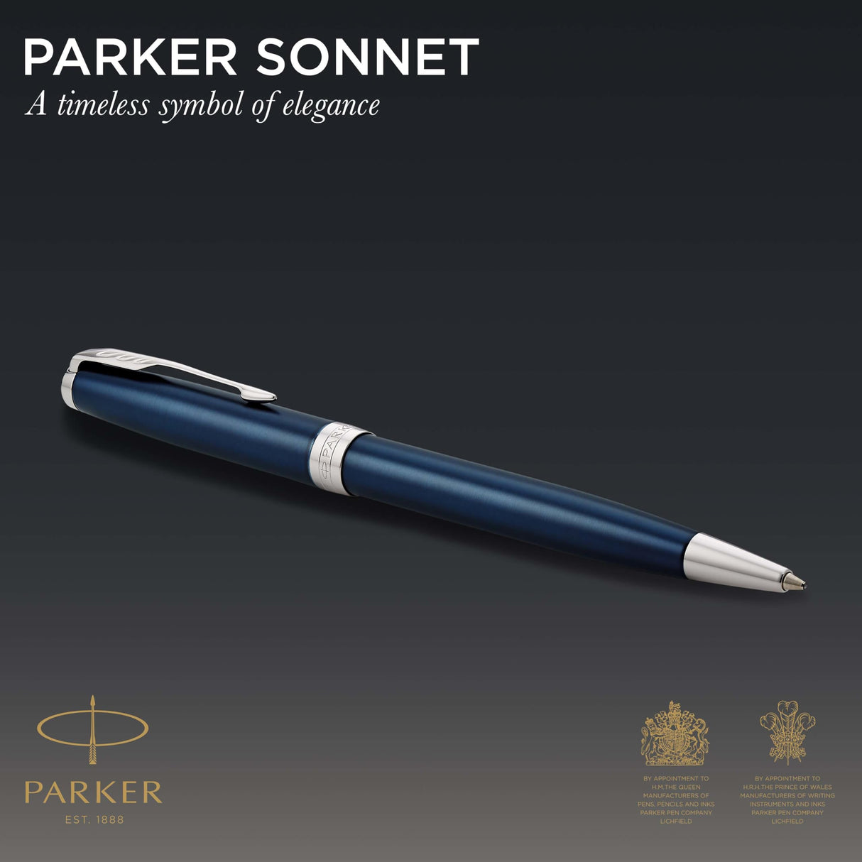 Parker Sonnet bolígrafo | lacado en azul con adorno acabado en paladio | punta media | en estuche de regalo