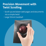 Kensington K72080WW - Trackball SlimBlade Pro, Ratón Ergonómico Inalámbrico con Bluetooth/Cable/Dongle, Recargable por USB con Duración de 4 Meses, Windows y macOS, Ambidiestros, Seguimiento Óptico