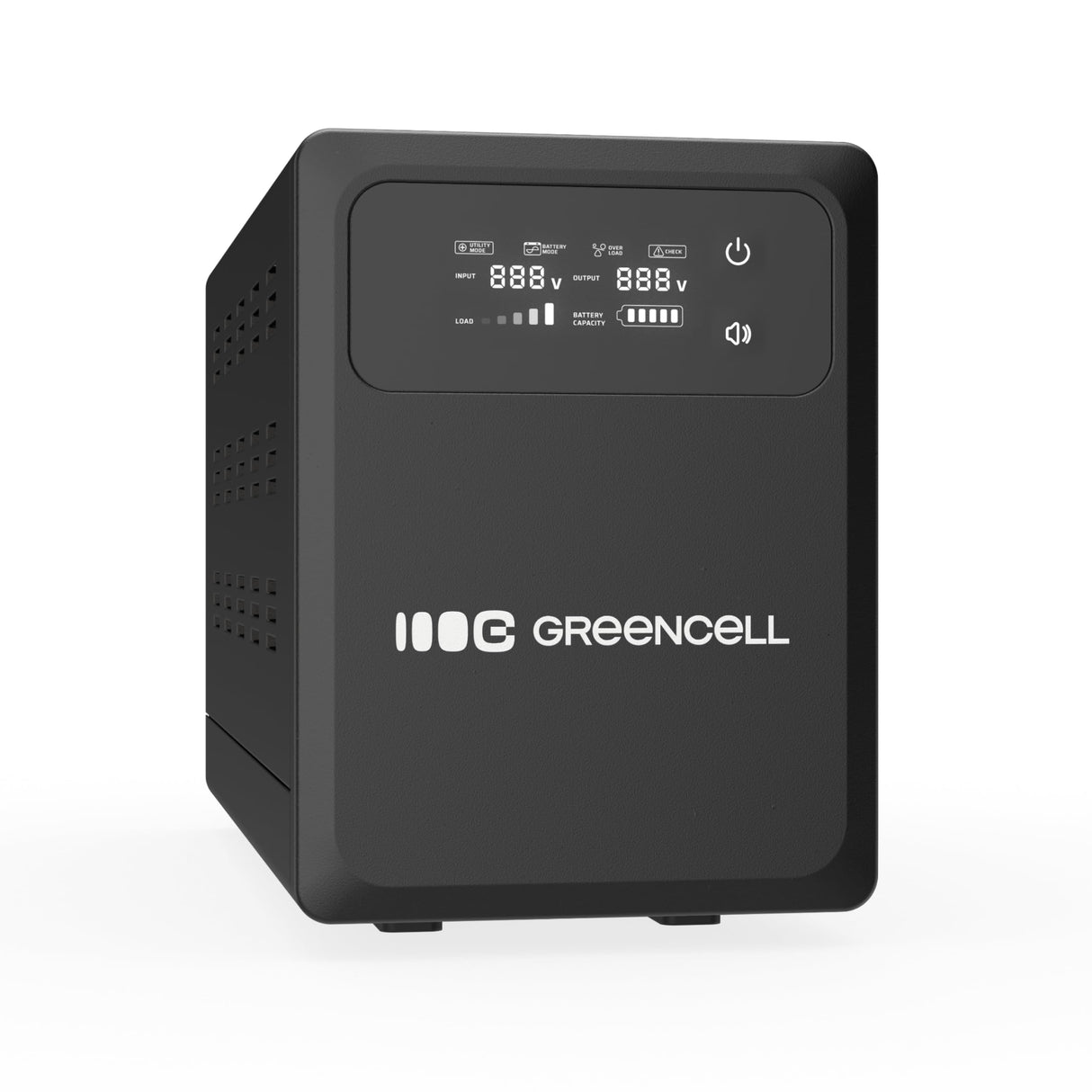 Green Cell SAI 1200 W 2000 VA PowerCore, Fuente de alimentación de Emergencia con Pantalla LCD, AVR UPS con Onda sinusoidal Pura, conexión de batería Externa, protección contra sobretensión
