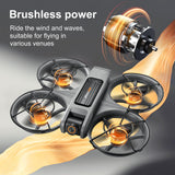 OBEST Drone con cámaras dobles, control remoto de pantalla de 4,5 pulgadas, juguete volador con luz nocturna LED, cámara ajustable de 90°, con tarjeta SD, 2 baterías