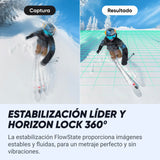 Insta360 X4 Paquete de Esquí - Cámara de acción Impermeable 8K 360, Vídeo 4K Gran Angular, Efecto Selfie Stick Invisible, Protectores de Lente Extraíbles, 135 Min Batería, Edición IA