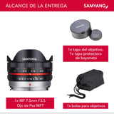 Samyang 7,5/F 3,5 UMC Fish-Eye MFT - Objetivo fotográfico para Micro Cuatro Tercios, Negro