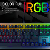 CHERRY MV 3.0, Teclado Gaming Mecánico con Iluminación RGB, Distribución de Teclado Alemán (QWERTZ), Diseño de Aluminio Brillante, Switches CHERRY MV (VIOLA), Negro