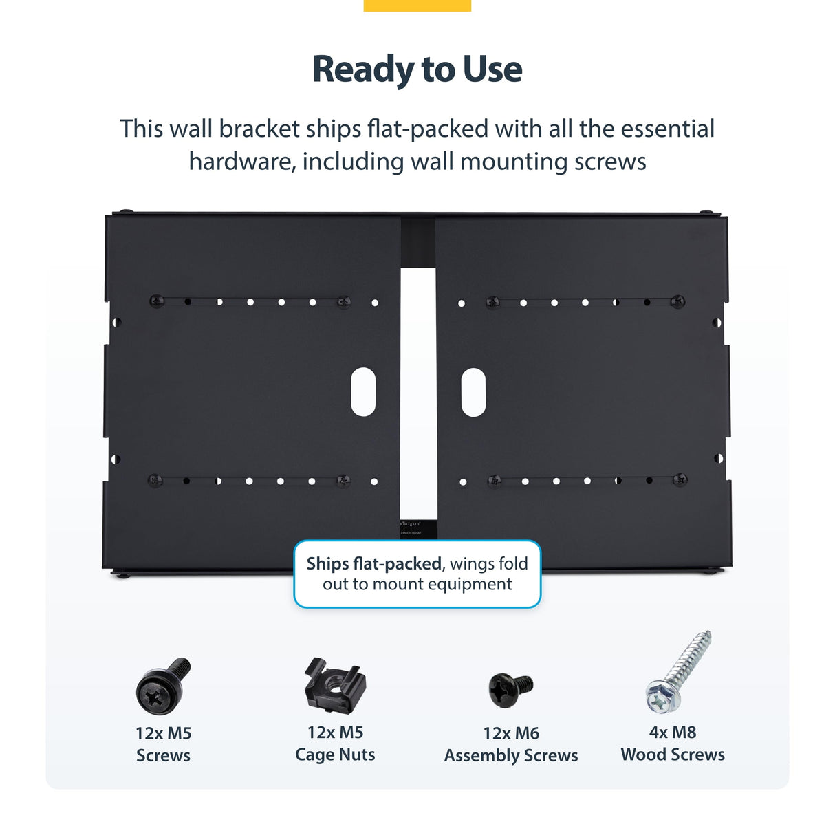 StarTech.com Rack 6U de 2 Columnas de Montaje en Pared - Rack de Servidores de 19in - Profundidad Ajustable - 40kg