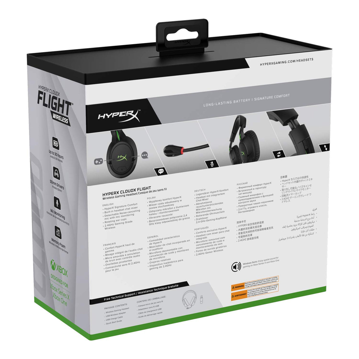 HyperX CloudX Flight para Xbox – Cascos de Gaming inalámbricos compatibles con Xbox