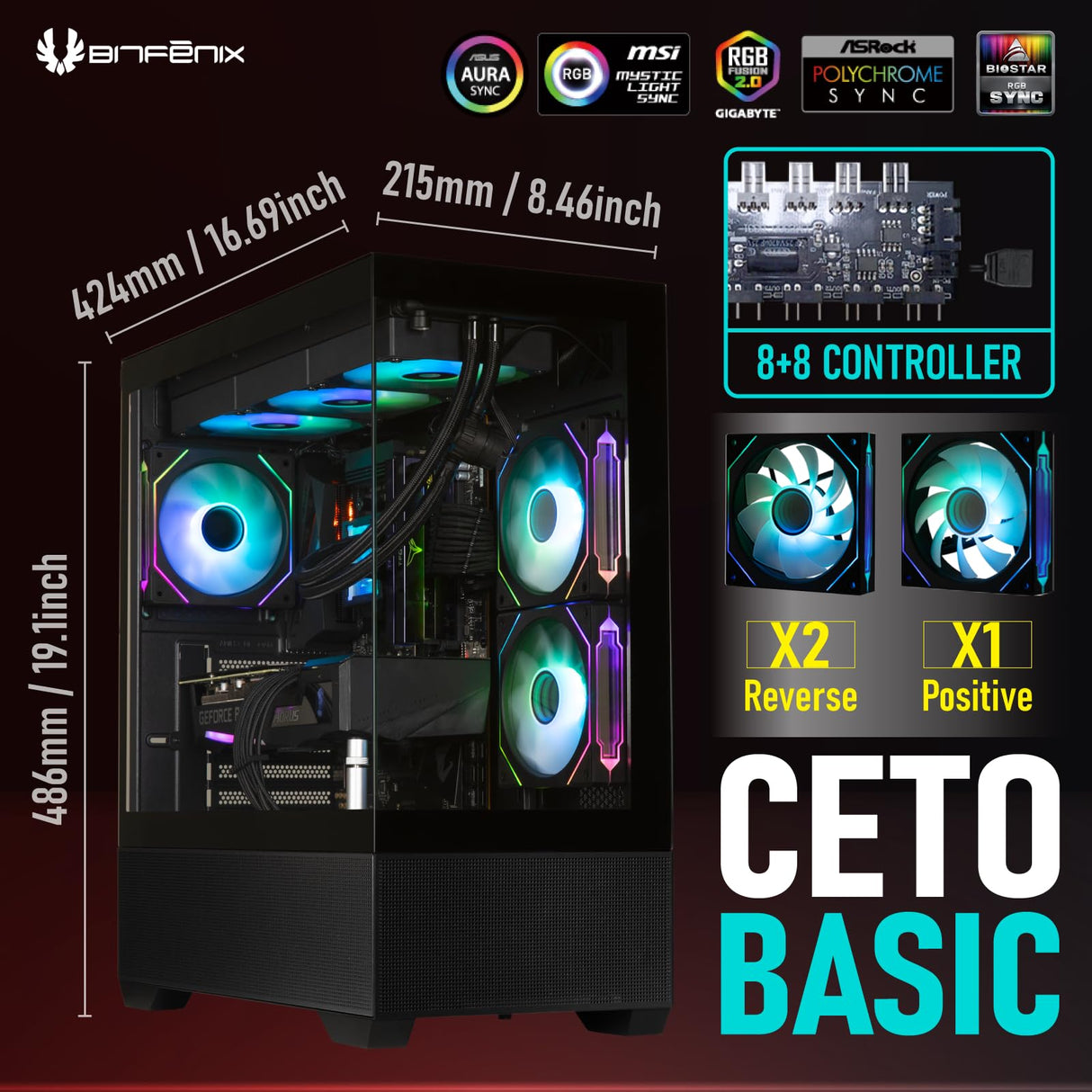Caja del Ordenador Cube BitFenix CETO Basic Negro