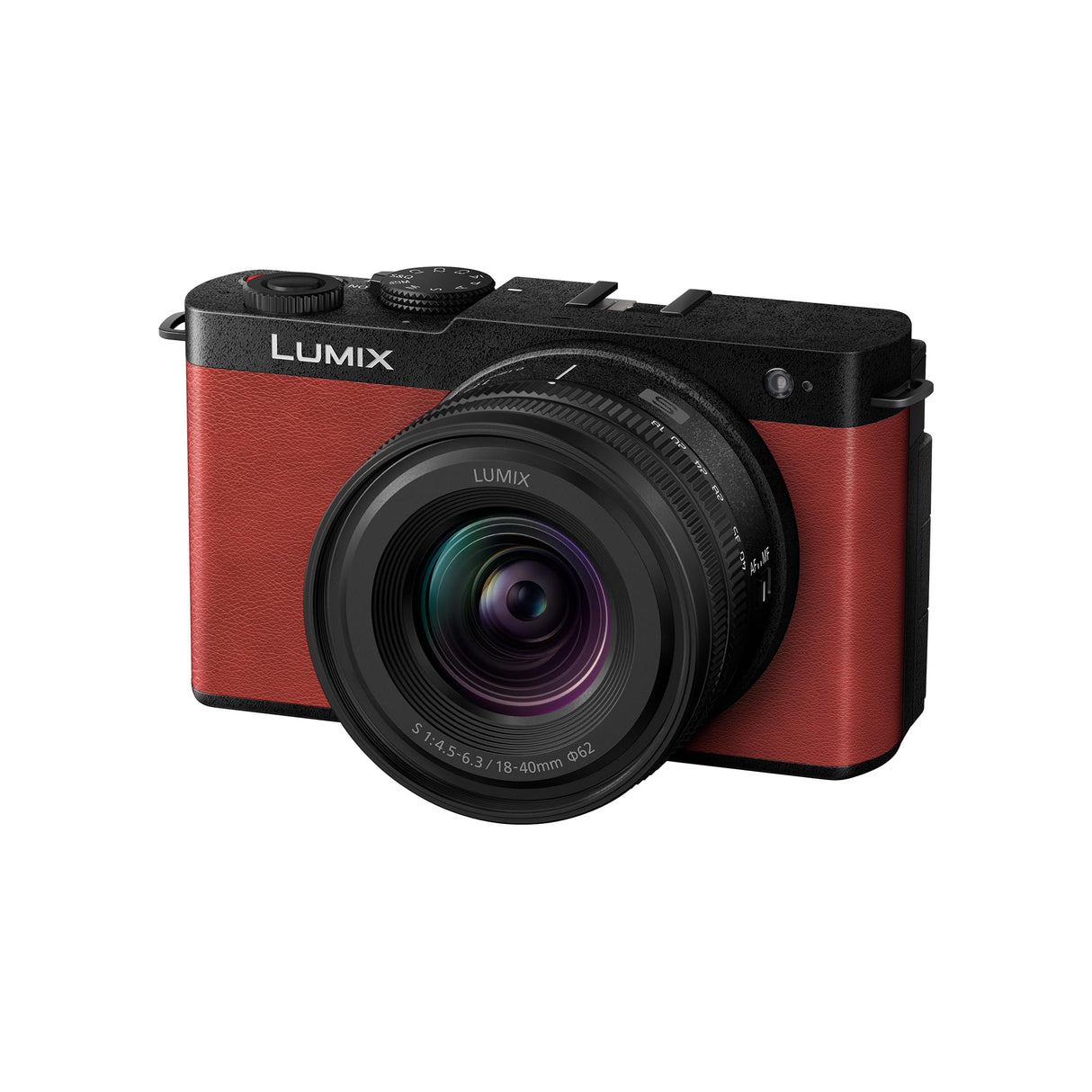 Panasonic Lumix DC-S9NE-R Cámara para Vlog con Fotograma Completo y Puerta Abierta sin Espejo, 24,2 MP, Vídeo 6K/4K, PDAF de 779 Puntos, WiFi 5 GHz, Rojo, con S-R1840 18-40mm S Lente De Cámara