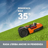 WORX WR169E Robot cortacésped con Cable delimitador de hasta 300 m², Navegación AIA, Control de Aplicaciones, Wi-Fi, Naranja-Negro