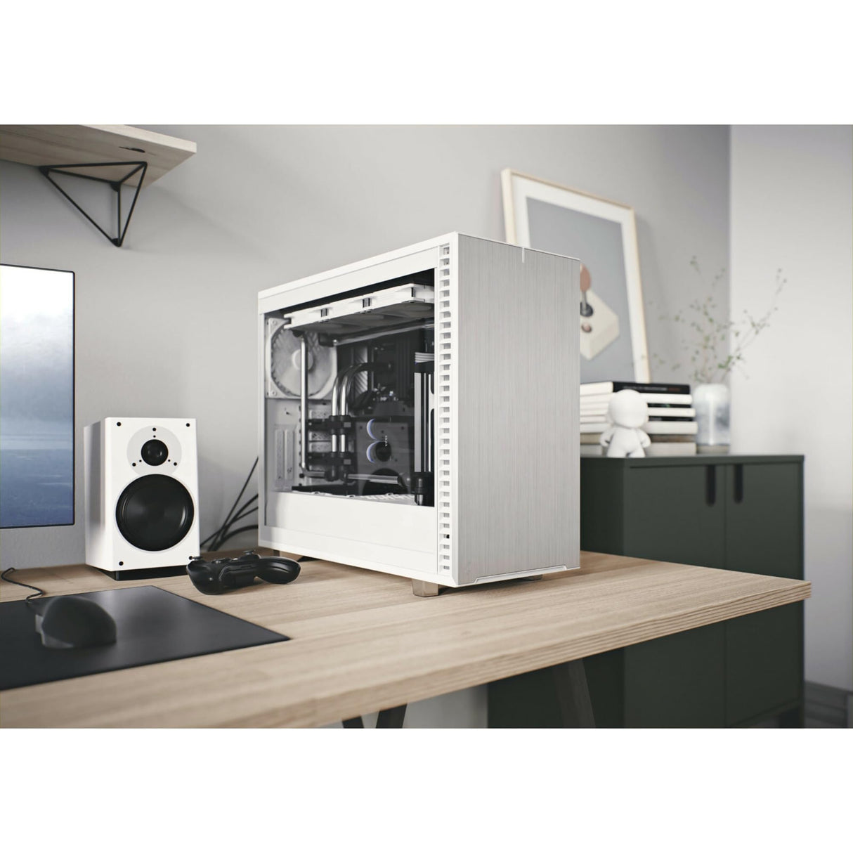 Fractal Design Define 7 White Brushed Aluminum/Steel E,ATX Silent Modular Tempered Glass Window Mid Tower Computer Case