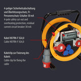 Brennenstuhl Brobusta 380 CEE 2 FI IP44 - Carrete de cable (25 m, con protección FI, para uso permanente en exteriores, fabricado en Alemania)