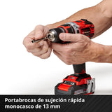 Einhell Taladro/destornillador con batería TE-CD 18/50 Li BL Power X-Change (iones de litio, 18V, máx 50 Nm, portabrocas 13 mm, sistema electrónico velocidad, incl. 2 baterías 2,0 Ah y cargador)