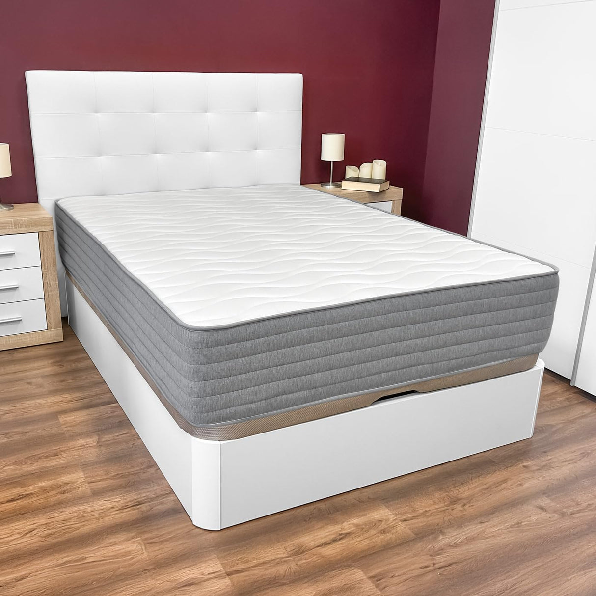 Duérmete Online - Colchón 105 x 200 Viscoelástico Frida con Cara Invierno/Verano, Ergonómico, Confort y Dureza Óptimos, Higiénico y Transpirable, Grosor 30cm