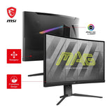 MSI mag 275CQRF-QD - Monitor Curvo Gaming de 27" WQHD 2560 x 1440, Rapid VA Panel, 170Hz / 1ms GTG, AMD FreeSync Premium, HDR Ready, Quantum Dot, Curvatura 1000R, Color Negro