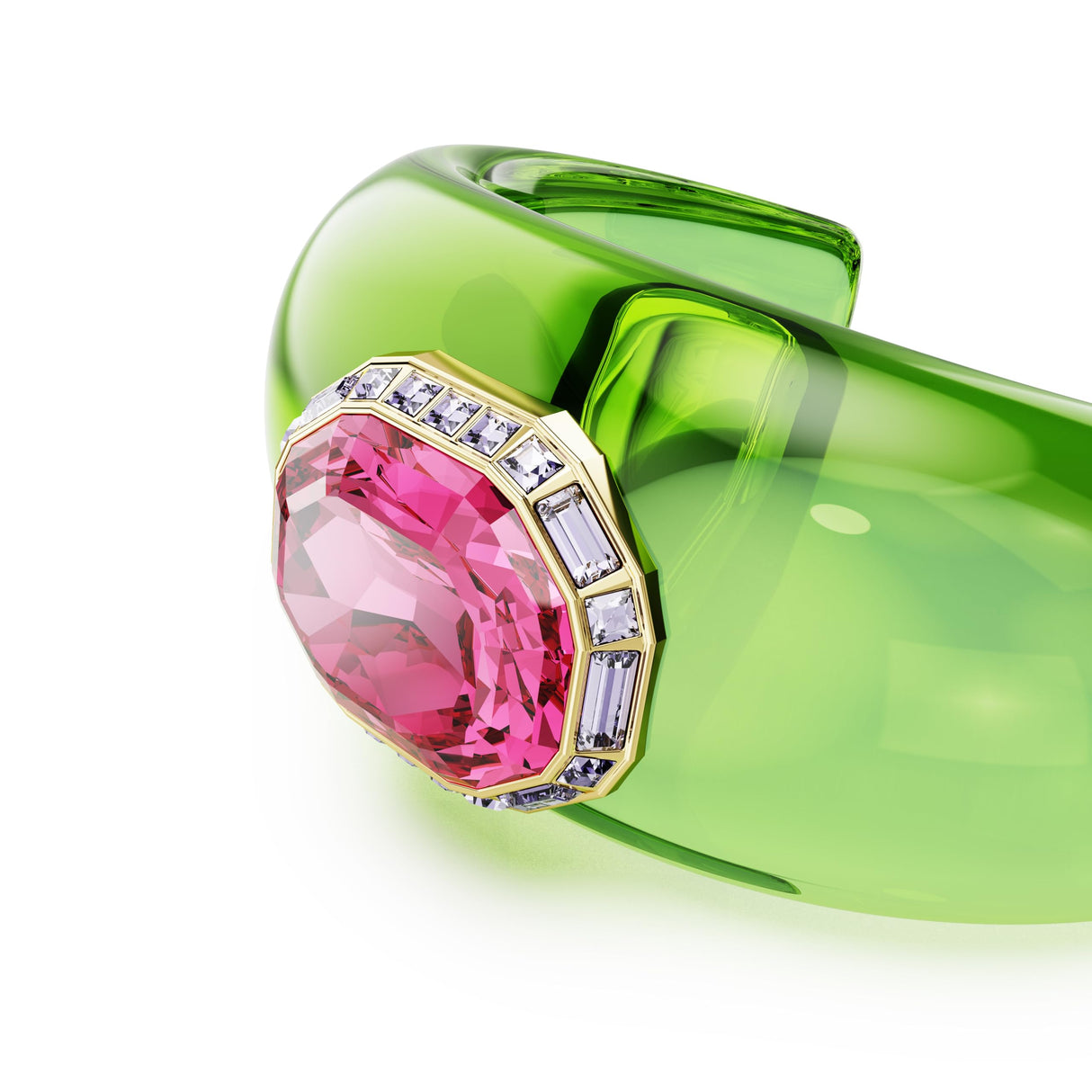 Swarovski Brazalete Dulcis, Conjunto (2), Talla octogonal, Pavé, Multicolor, Baño tono oro