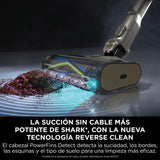 Shark PowerDetect Clean & Empty aspiradora inalámbrica, PowerFins Detect, Reverse Clean, estación 2L, Anti Hair Wrap Plus, 70 min, ligera, accesorios para pelo de mascota y superficies, Gris IP3225EUT