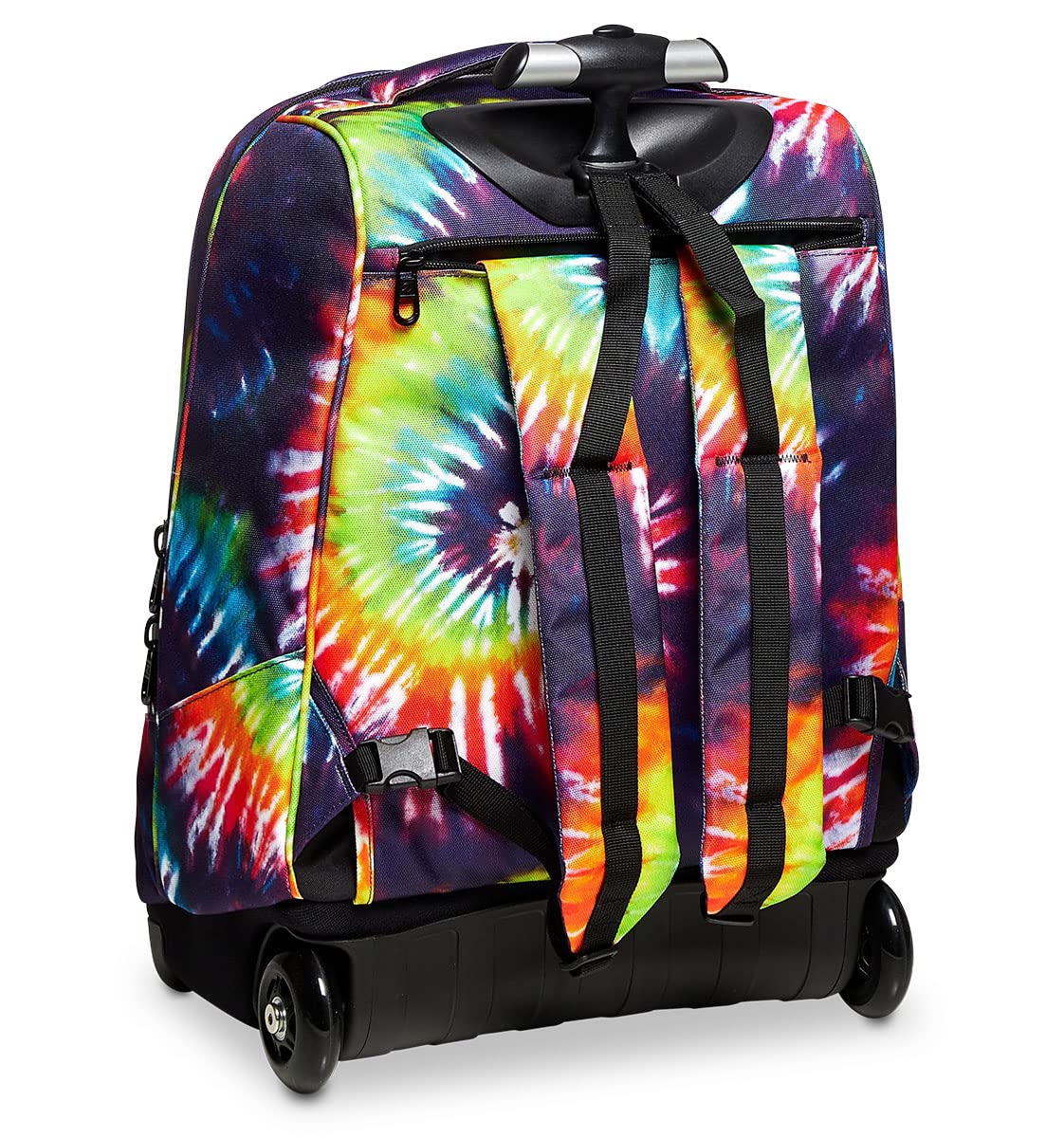 Invicta Mochila con ruedas, TIE&DYE, Bolsa con ruedas para libros, 2 en 1, Mochila+Trolley, Ecológica, para chicos&chicas Para la escuela, Deporte, Tiempo libre, Funda para portátil, estampado