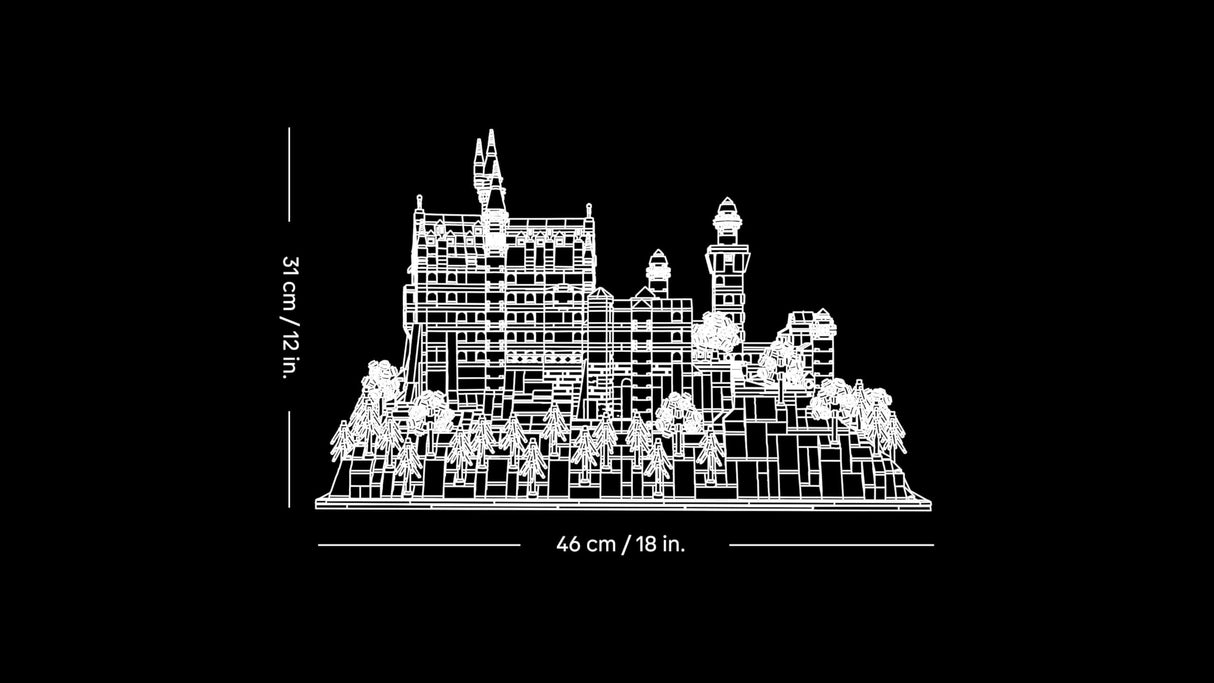 LEGO Architecture Castillo de Neuschwanstein - Maqueta DIY para Adultos Coleccionistas con Torres, Patios e Interior Detallado - Regalo de Monumento para Hombres y Mujeres - Decoración del Hogar 21063