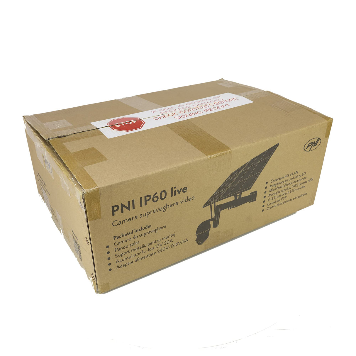 PNI Cámara de videovigilancia en Vivo PTZ IP60 con Panel Solar, 2MP, gsm 4G, Ranura SIM