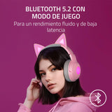 Razer Kraken Kitty V2 BT - Auriculares RGB inalámbricos por Bluetooth con orejas de gatito (Bluetooth 5.2, Diafragmas TriForce de 40 mm, Construcción ligera de 325 g) Quartz