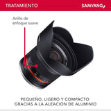 Samyang F1220509101 - Objetivo fotográfico CSC-Mirrorless para Micro Cuatro Tercios (distancia focal fija 12mm, apertura f/2-22 NCS CS, diámetro filtro: 67mm), negro