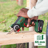 Bosch Home and Garden sierra NanoBlade con Batería UniversalCut 18V-65, para Cortar Rápido y a Mano Alzada Madera Plástico, Profundidad Máx. de Corte 65 mm, Sistema 18 V, Incluye 1 2,5 Ah Cargador