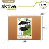 Aktive 61111 - Columpio jardín exterior 3 plazas negro | Toldo inclinable, asiento y respaldo acolchados | Balancín jardín exterior antideslizante | Medidas 170x110x153 | Muebles jardín exterior