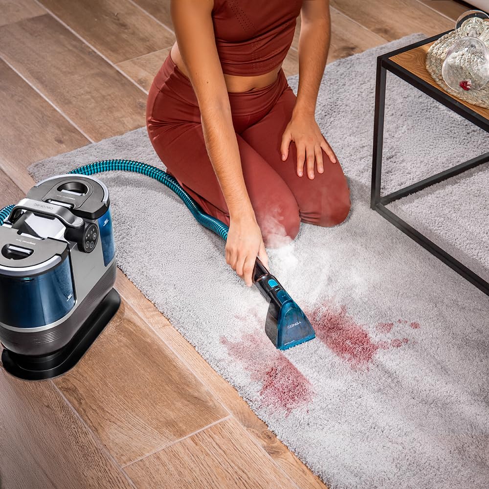 Cecotec Limpiador Aspirador de Tapicerias y Alfombras Conga 7000 Carpet&Spot Clean Steam XXL, 1700W, Limpieza 3en1, Deposito 1600ml agua limpia y 950ml agua sucia, Radio de acción 7m