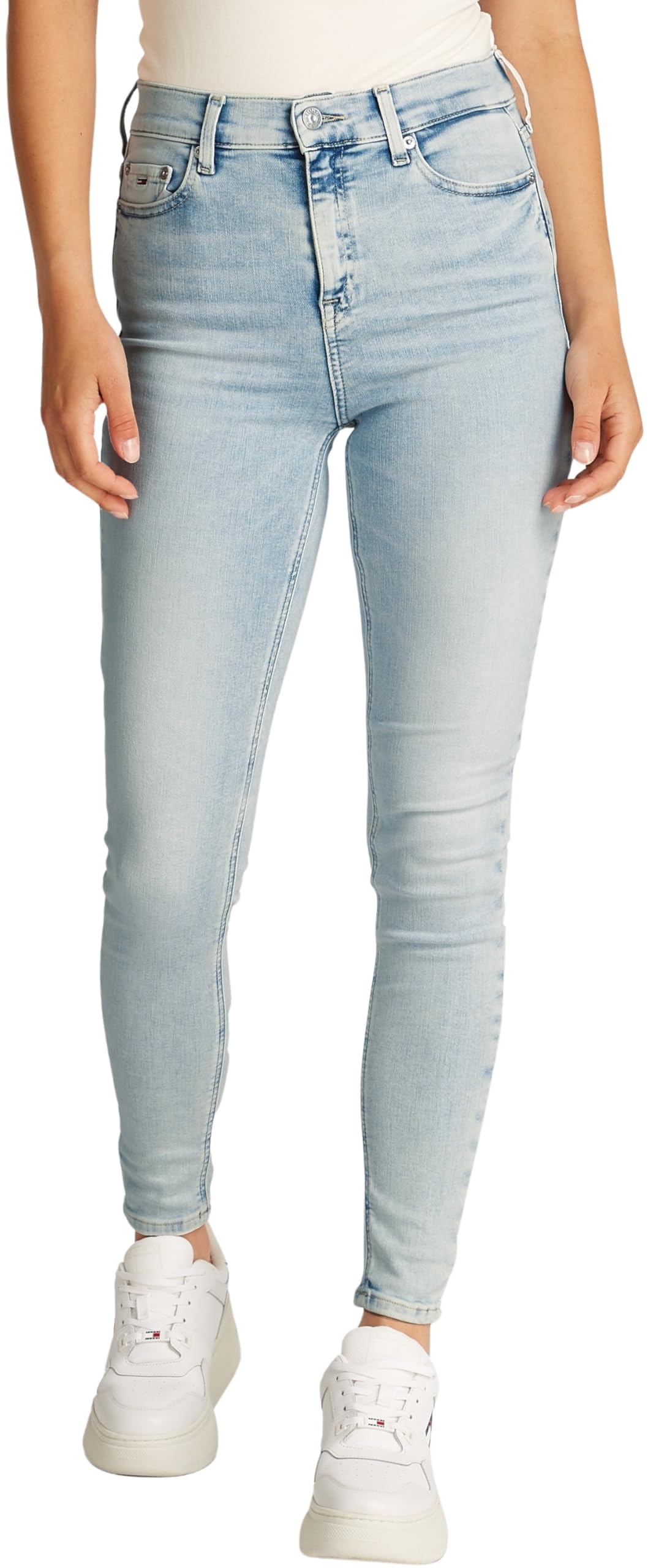 Tommy Jeans Nora MD Skn ANK Zip Bi1213 Dw0Dw20034 Ceñido, Denim (Denim Ultra Light), 34W / 28L para Mujer