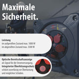 Brennenstuhl Carrete de cable profesional KA 3200 5 IP44 (cable H07RN-F 3G2,5 de 33 m en negro, 5 tomas de seguridad, uso en obra y exterior permanente, fabricado en Alemania)