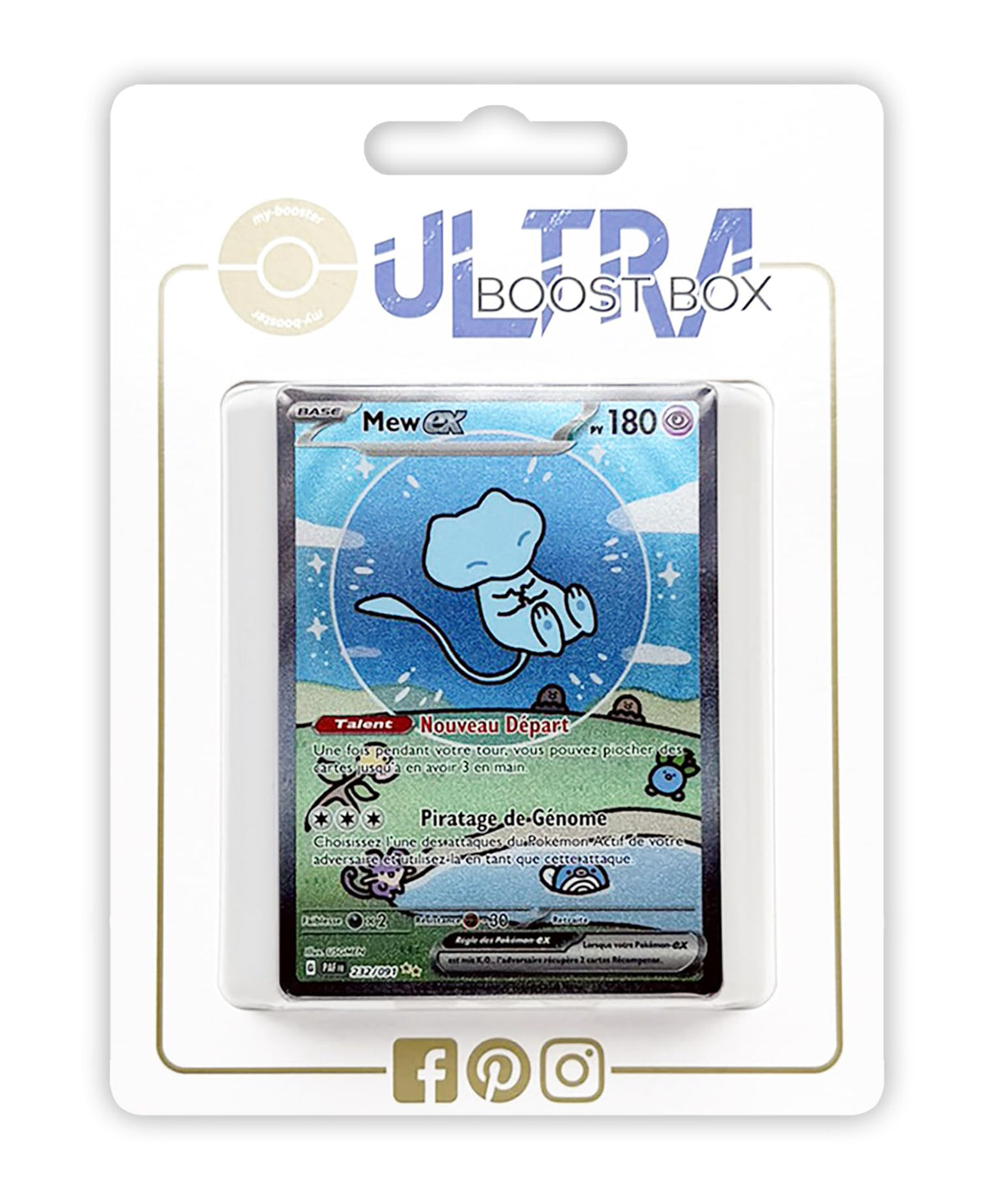 Mew ex 232/091 Alternativo Pokémon Gallery Secreta - Ultraboost X Écarlate et Violet 4.5 - Destinées de Paldea Box de 10 Cartas Pokémon Francés