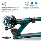 Micro® | Micro Sprite LED Scooter 2 Ruedas Niños | Patinete y Puños Plegables | Ruedas con iluminación LED | Ligero y Regulable en Altura | +5 Años | Niños y Niñas