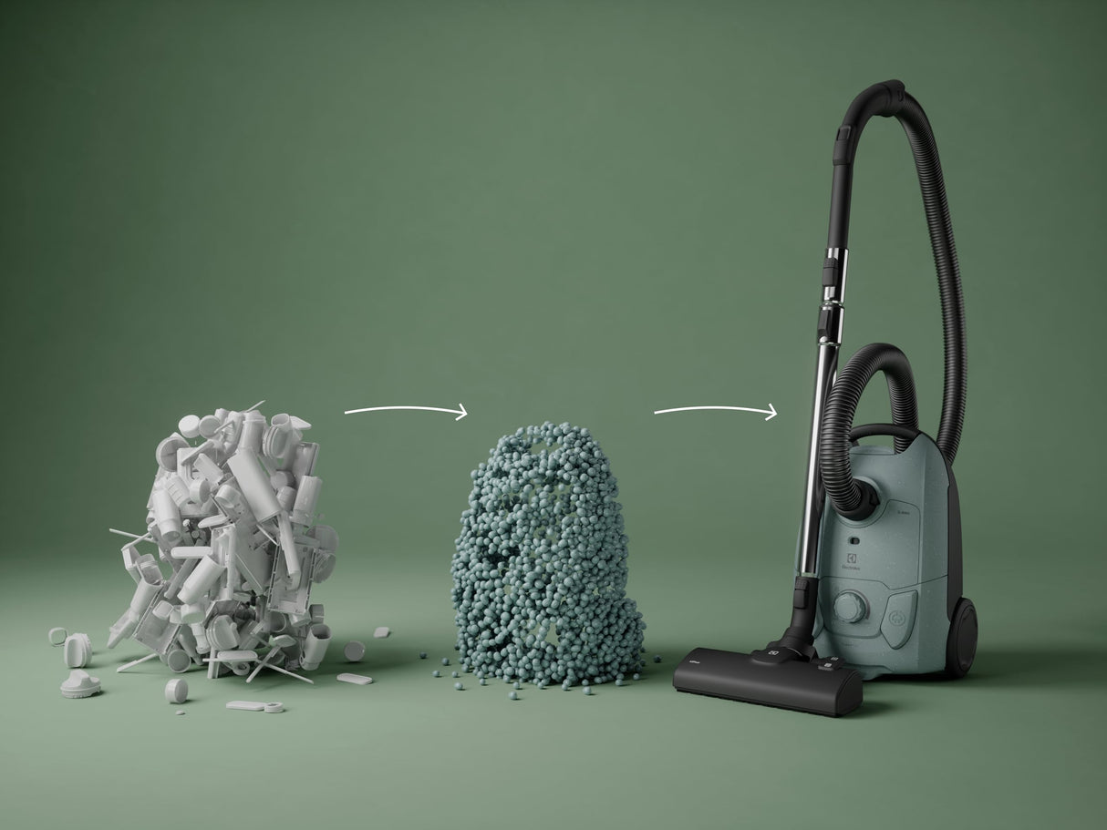 Electrolux EB51C1OG - Aspiradora con Bolsa, 500 Bagged Cleaner, Alta filtración, Potente 650 W, 3 l Capacidad Bolsa, aspiradora de Arrastre, 78 dB, Verde océano