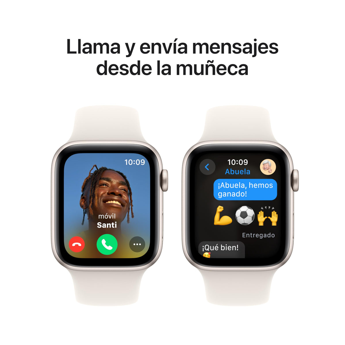 Apple Watch SE de 2.ª generación GPS Smartwatch con Caja de Aluminio en Blanco Estrella de 44 mm y Correa Deportiva Blanco Estrella - Talla S/M. Monitores de entreno y sueño y Resistencia al Agua