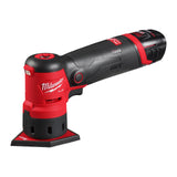 Milwaukee - Lijadora excéntrica inalámbrica M12 FUEL FDSS-422X con bandeja de lijado en forma de penta, 12 V, 4 Ah
