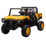 TURBO CHALLENGE - UTV Caterpillar - Portador Eléctrico - 119903 - Amarillo - 30Kg MAX - Plástico - 2 Plazas - Juguete Infantil - Regalo - Cumpleaños - Vehículo Todoterreno - MP3 - De 3 Años A 6 Años