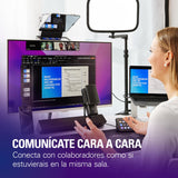 Elgato Prompter – Teleprompter con pantalla incorporada, YouTube, Twitch, Zoom, Teams y más, compatible con DSLR, Webcam, Smartphone, segundo monitor, funciona con Mac, PC & Stream Deck