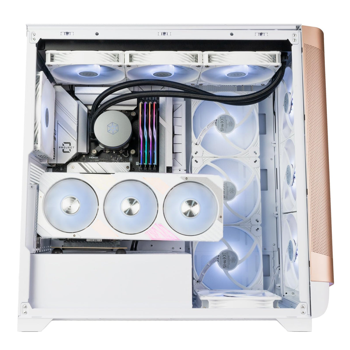 SilverStone Technology Seta A2 chasis Torre Mediano excepcionalmente versátil, Oro Rosa, Blanco, SST-SEA2Y-GWG