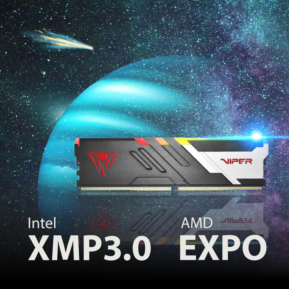 Memoria Patriot Viper Venom RGB DDR5 de 32 GB (2 x 16 GB) a 6400 MHz UDIMM para Juegos de Escritorio - Kit de Memoria PVVR532G640C32K