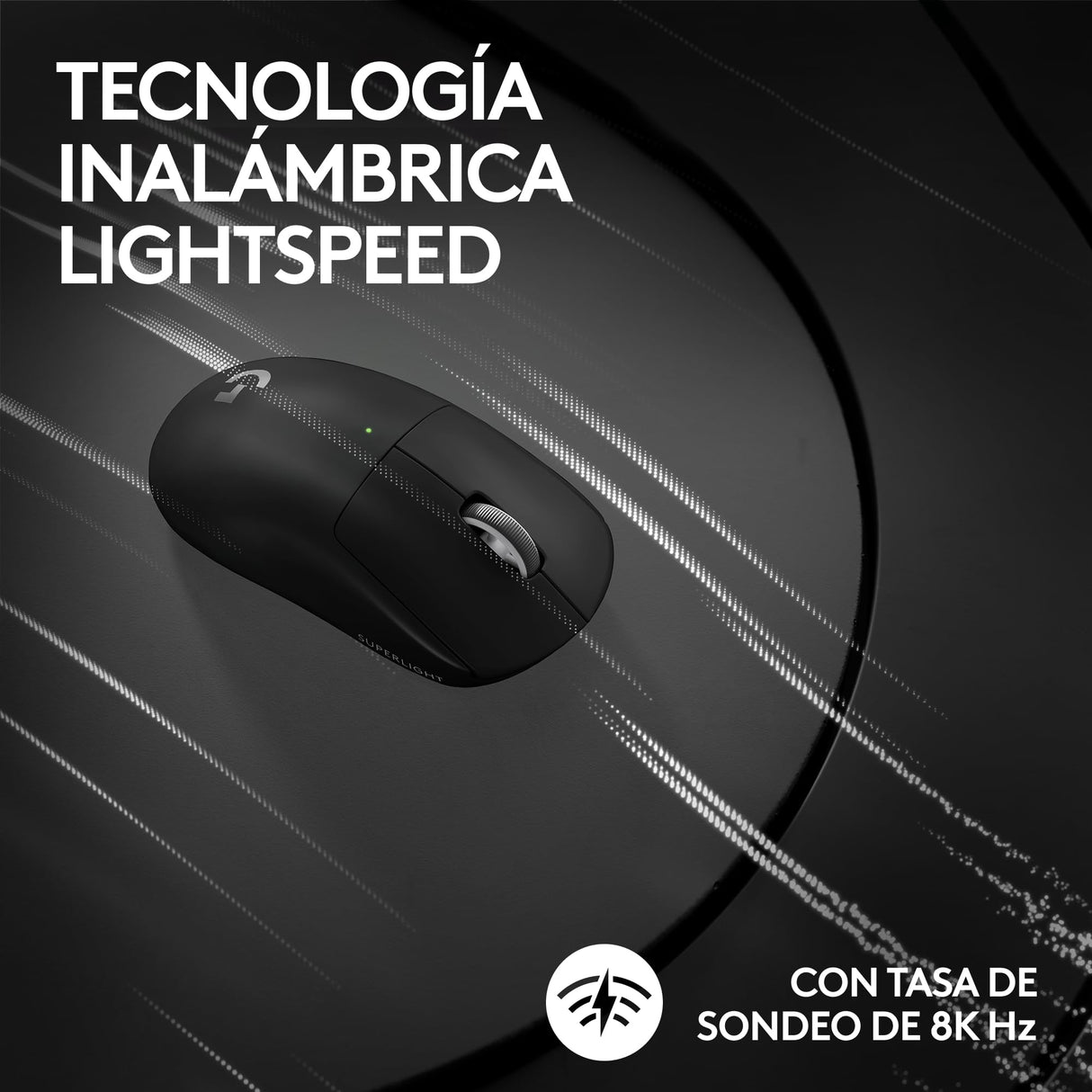 Logitech G PRO X SUPERLIGHT 2 LIGHTSPEED Ratón inalámbrico Gaming, Europa del Este Envases, 8K, ligero, 60g, HERO 2, 888 IPS, 44K DPI, 5 botones programables, USB-C, PC/Mac - Negro